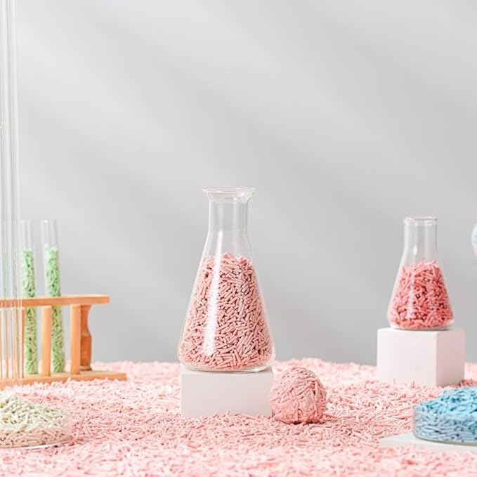 Tofu Cat Litter Natural Clumping Tofu Cat Litter, Fast Clumping and Easily Scoop-able 5.5lb/88oz 5 Scents - Peach, 4 Pack