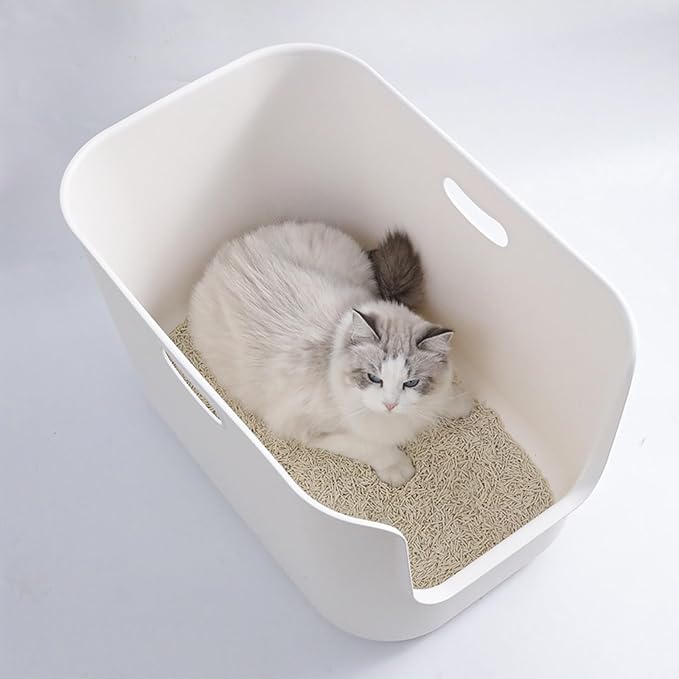 SpaceTime Extra Large Litter Box with High Sides,22.64"×14.76"×8.66" XL Multi Cat Litter Pan for Kitty,Cat Boxes for Indoor Cats,Jumbo Litter Boxes for Big Cats,Anti-Splashing,Easy to Clean