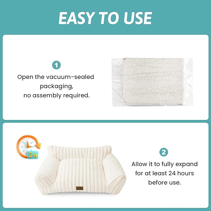 Cute Cat Couch, Premium Plush Faux Fur Pet Couch Bed, Ultra-Soft Pet Furniture for Cats & Small Dogs (Cream, M: 31.5''x23.5'')