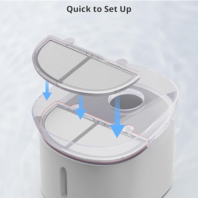 3 Pack Cat Water Fountain Filter, Replacement Filters for WF20/CF20 Wireless Pumps Cat Water Fountain,Triple Filtration System (3 Pcs Sponges)