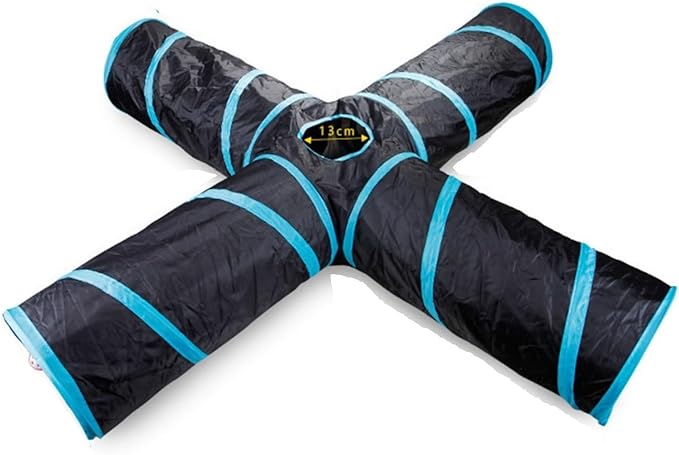 Cat Tunnels Indoor Cat Play Tunnel for Indoor Outdoor, Large Cat Toy Kitten Kitty Rabbit (4 Way)