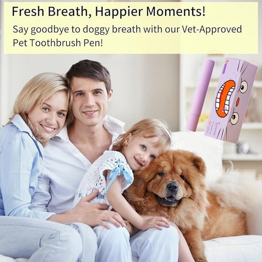 Pet Toothbrush Pen & Oral Repair Gel for Dogs & Cats – Teeth Cleaning Pen, Natural Plant Substance Tartar Remover for Repairing Pets' Teeth (4pcs)