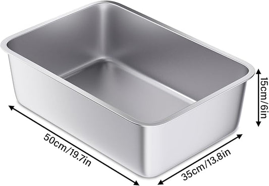 Stainless Steel Litter Box, 20"x14"x6"(Deep) High Sided Large Metal Litter Boxes Easy Clean, Non Stick No Smell Cat Litterbox for Adult Cats/Kitty/Kitten1