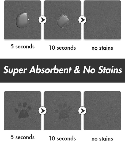 Absorbent Dog Water Mat-Dog Mat for Food and Water Bowl, Quick Dry Pet Feeding Mat, No Stains Dog Food mat, Dog Accessories Pet Supplies Mat-Dog Water Bowl Mat for Messy Drinkers