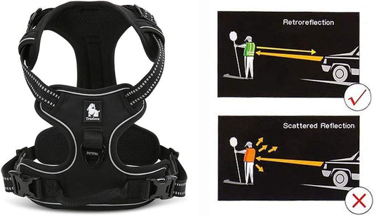 Truelove No Pull Dog Harness with Easy Control Handle and 2 Leash Attachments,Reflective Adjustable Pet Vest