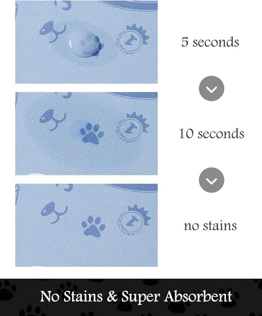 Pet Feeding Mat-Absorbent Dog Mat for Food and Water Bowl-No Stains Quick Dry Water Dispenser Mat-Dog Accessories Pet Supplies-Bowl for Messy Drinkers(PAW,17"x34"