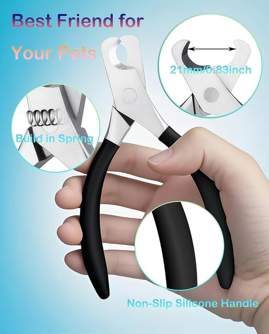 Large Dog Nail Clippers Wide Jaw Opening Heavy Duty Dog Nail Trimmer Cat Claw Clippers(Black)