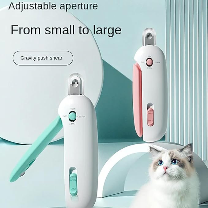 Celery Pets Nail Clippers, Adjustable Claw Clippers for Cats, Round-Hole Trimmer with Dust Storage, Safe Pet Claw Clipper Grooming Tool, Adjustable Nail Cutter for Small Large Cat/Dog (2*Blue)