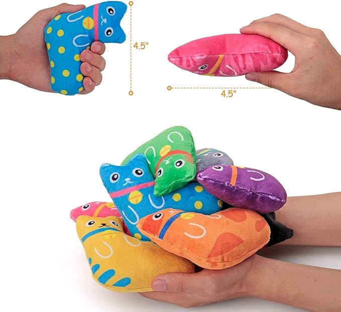 AWOOF Catnip Toys for Indoor Cats, Natural Catnip Cat Toys Kitten Toys - 8 PCS Fish Cat Toys Set for Boredom