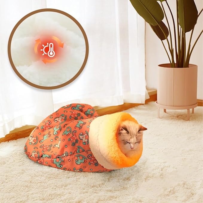 Cozy Pet Nest for Cats and Dogs, 2025 New Cat Bed Soft Cat Dog Sleeping Bag, Portable Warm Feline Bed Pet Nest Small Dog Cat Bed for All Seasons Indoors (Pink, 14x18in)