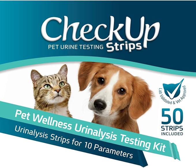 CheckUp Testing Strips x 50 (10 Parameters Urine Test Strips for Cats & Dogs)