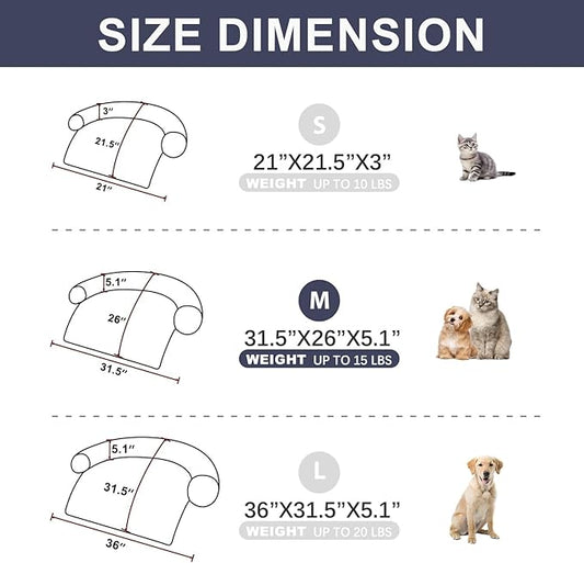 Tinaco Luxurious Calming Dogs/Cats Bed Mats, Dog Pad Washable Removable Couch Cover, Plush Long Fur Mat for Pets, Waterproof Lining, Perfect for Small, Medium and Large Dogs and Cats (Navy Blue, M)