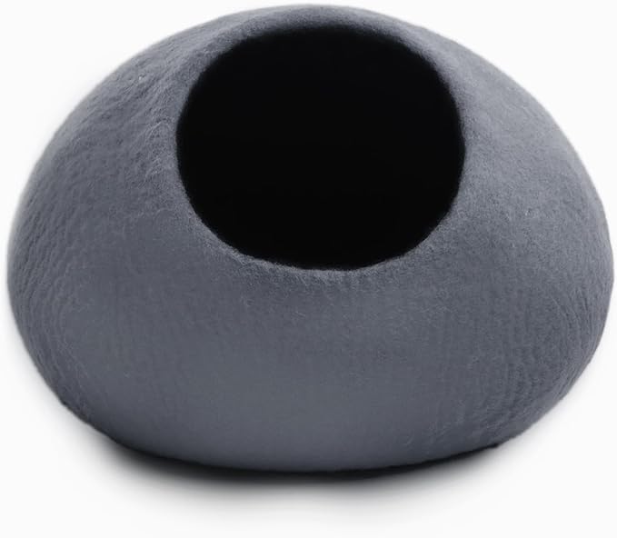 Woolygon Premium Wool Cat Cave Bed - Felt Cat Cave Handmade from 100% Merino Wool, Pet Friendly Felt Cat Bed for Indoor Cats and Kittens