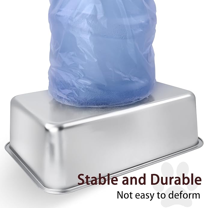 Stainless Steel Cat Litter Box for Adult Cats or Kitty/Kitten 19.5"x13.6"x6" Rust-Proof, High Side, Non Stick, No Smell, Easy to Clean Metal Cat Litter Box