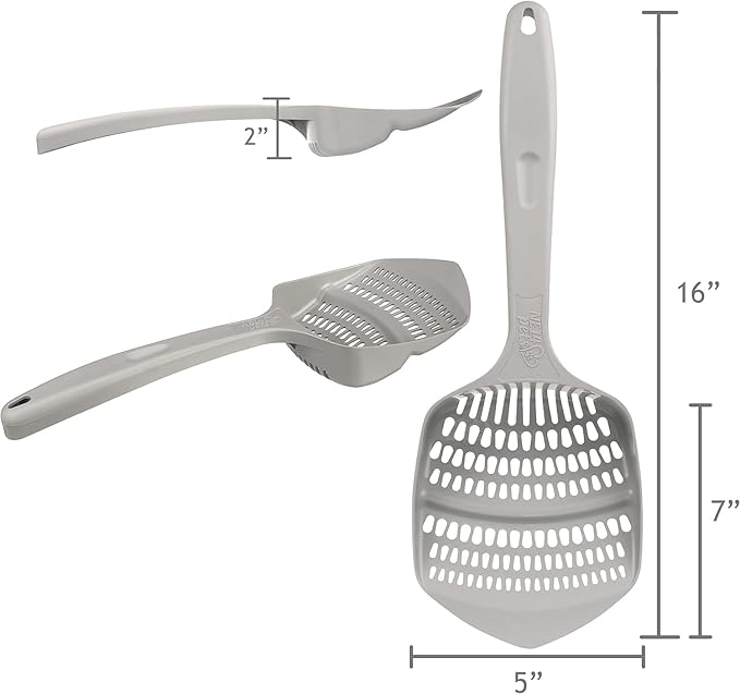 KittyGoHere Senior Cat Litter Box 2 Pack, Small Black Low Entrance Kitty Litter Box, Sized for Cats Comfort, Perfect for Senior and Arthritic Cats, Made in USA – Includes Long-Handle Jumbo Scoop