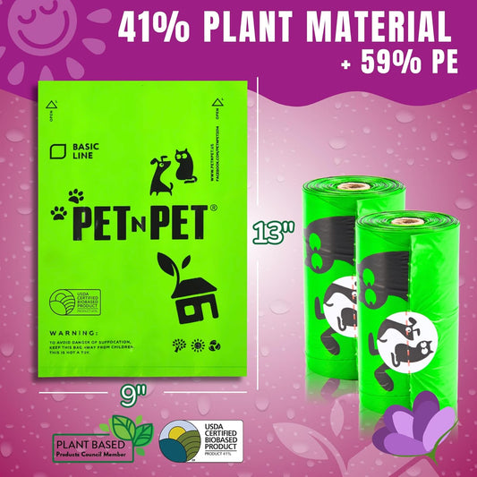 Pet N Pet Poop Bags For Dogs, Green 540 Counts Lavender Scented Dog Poop Bags Rolls, Dog Bag, Pet Waste Bag