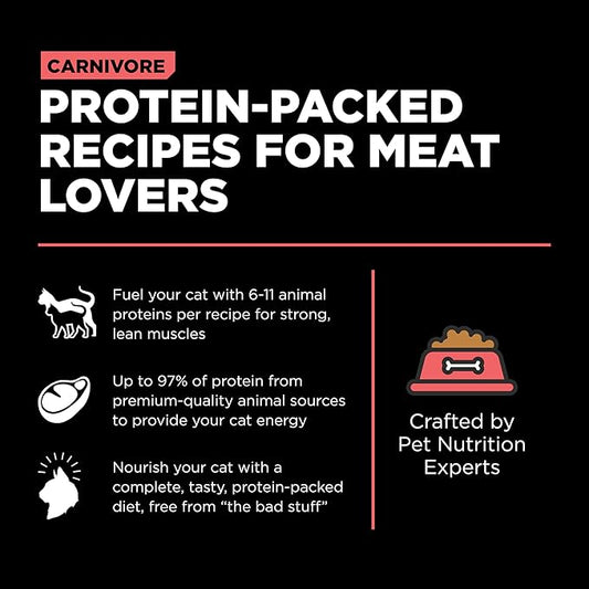 Go! Solutions Carnivore, Grain-Free, Protein Rich Dry Cat Food, Salmon and Cod Recipe, 8 lb Bag