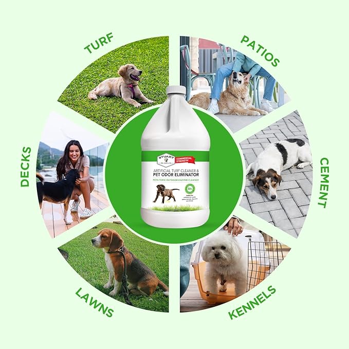 Stuart Pet Supply Artificial Turf Cleaner and Outdoor Pet Odor Eliminator Concentrate is Ideal for Yards, Artificial Grass and Patios, Great Yard Odor Eliminator for Dogs (Gal) 128 fl oz.