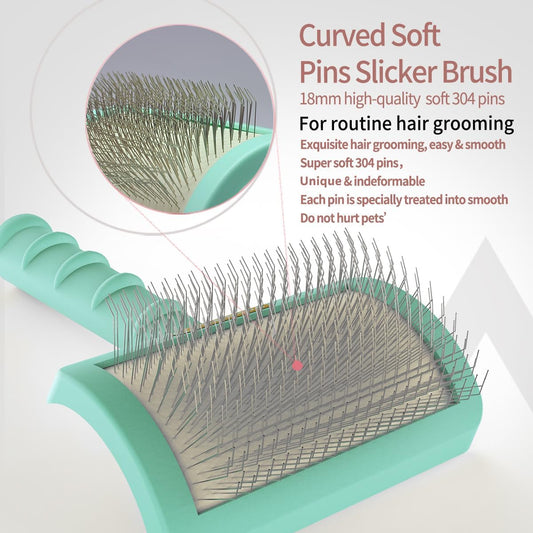 Super Dense Soft Brush for Thick and Long Fur - Doodle Grooming Brush for Fluff, Shedding, Tangles on Goldendoodles - 25mm (1")