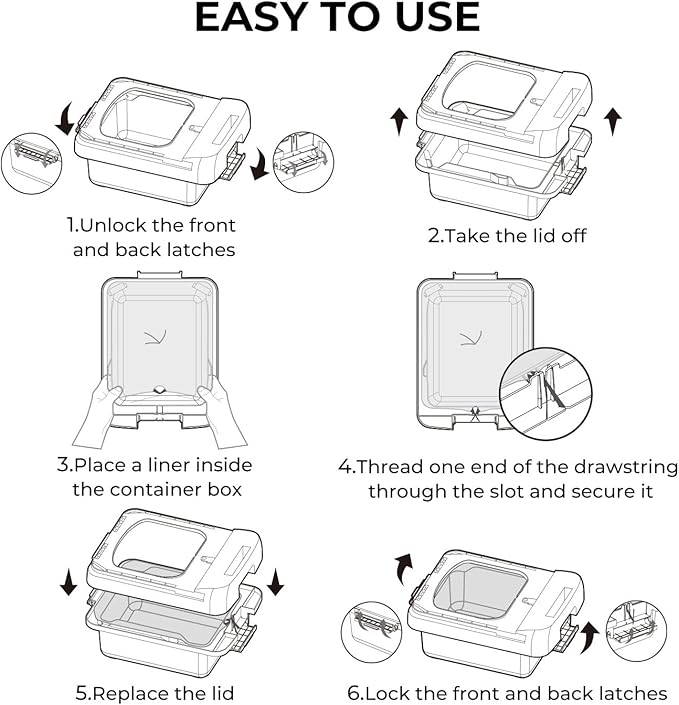 60 Count Easy-Pull Cat Litter Liners Replacement Suitable for Autoscooper 11 Self Cleaning Litter Box and Most Automatic Litter Boxes