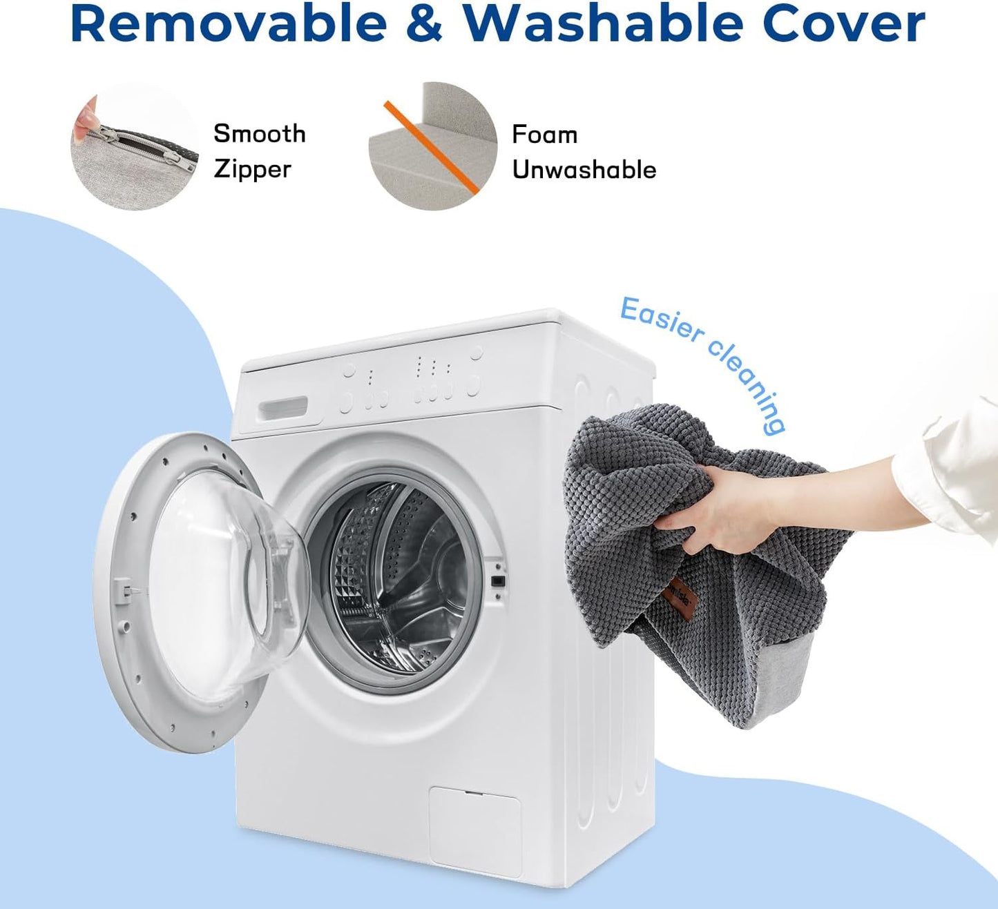 Dog Stairs Ramp for Bed 19.7" H - Pet Stairs for Small to Medium Dogs to Get on Bed and Couch, 35D Foam Dog Steps with Non-Slip Bottom Grey, 4 Steps