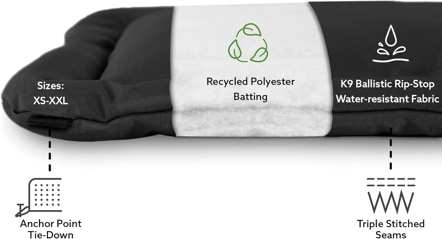 K9 Ballistics Tough Ripstop Dog Crate Pad - Durable & Machine Washable with Non-Skid Bottom and 120-Day Warranty, Fits 48" Wire Crates - X-Large, Sandstone