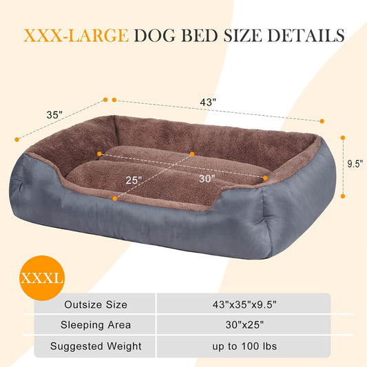 Dog Beds for Jumbo Dogs, Large Pet Beds Machine Washable, Soft Dog Sofa Bed with Non-Slip Bottom