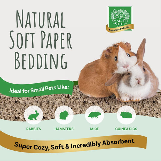 Small Pet Select Brown Natural Paper Bedding, Soft Animal Bedding with Odor Control for Guinea Pig, Rabbit, Hamster, or Bunny, Cage Accessories, Made in the USA, 178L (2 Pack)