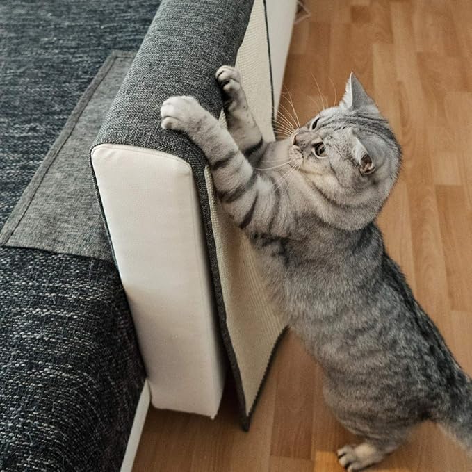 Navaris 2X Cat Scratch Mats Sofa Protector - Natural Sisal Furniture Protector Scratching Pads for Cats - Chair, Couch, Seat, Stairs