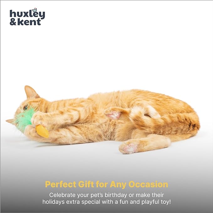 Huxley & Kent Plush Cat Toy - Interactive Catnip Toy for Cats & Kittens - Soft with Crinkle & Catnip - Fun Indoor Play - Hoppy Easter 2pk