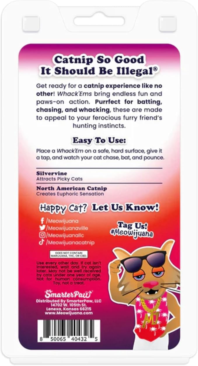 Meowijuana Compressed Catnip Ball Refill - 2 Pack | Purrple Passion | Interactive Cat Toy Refill | Potent Hand Harvested Catnip Grown in North America