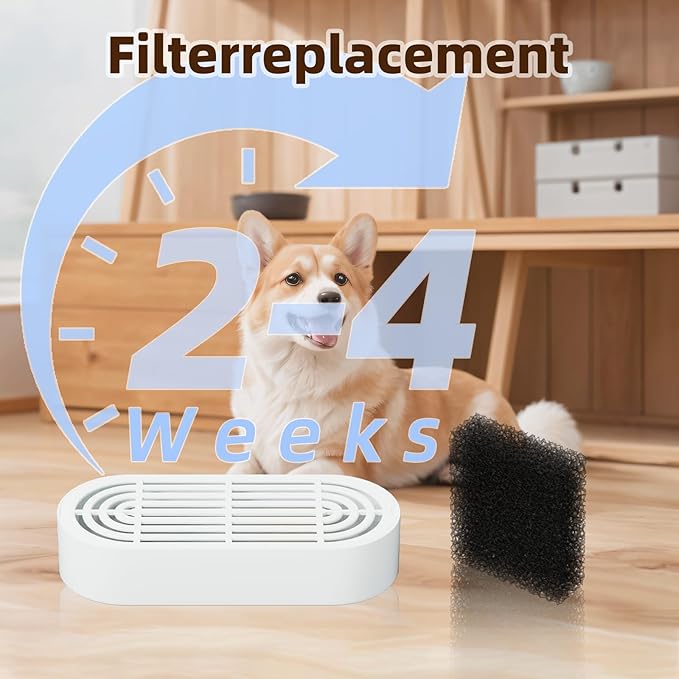 Dog Water Fountain Stainless Steel: 7L/236oz Cordless Large Dog Water Bowl Dispenser Automatic Cat Water Fountain with Deeper Drinking Area (6 Set Filters for 7L Dog Fountain)