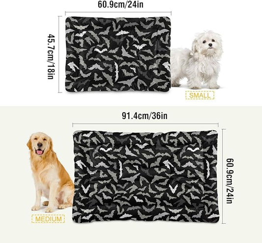 Halloween Bats Pet Bed Cute Dog Bed Mat Absorbing Non Slip Pad Pet Sleeping Mat for Small, Medium, and Large Dogs Puppy Cat 24 in x 18 in