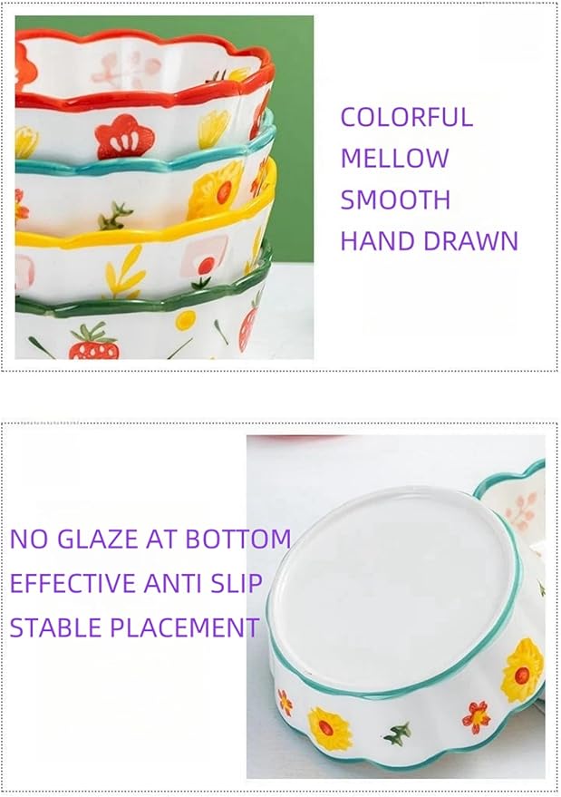 Premium Cat Food Bowl Set of 2, 6" Ceramic Shallow Weighted Bowls with Whisker-Fatigue Design for Indoor Cats, Perfect for Wet Food