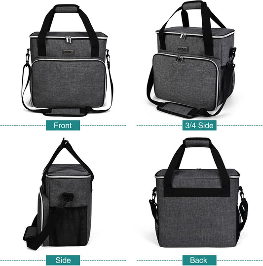 BAGLHER Dog Travel Bag, Pet Travel Bag (ALL Pet Travel Supplies), With 2 Pet Food Containers and 2 Collapsible Silicone Bowls; Essential Kits for Pet Travel Grey