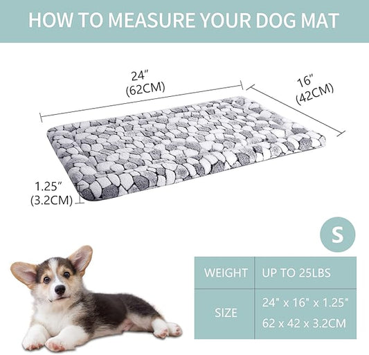 VANKEAN Dog Crate Pad Bed Mat Reversible (Cool & Warm), Sleeping Mat Dog Bed for Crate for Small Dogs and Cats, Machine Washable Crate Beds, Grey