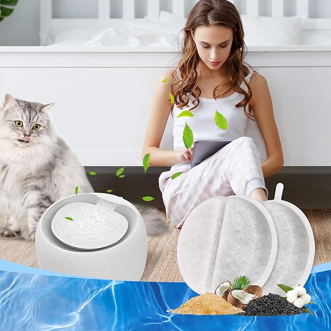 Cat Fountain Filter Replacement, 4 Pack Pet Water Fountain Filters, Cat Water Fountain Filter for Lite & Premium 84oz 2.5L Drinking Automatic Pet Fountain