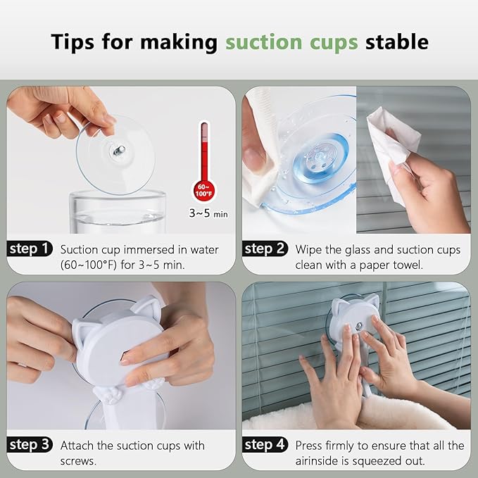 Cat Window Perch Cordless, Foldable & Stable Cat Beds- Breathable Cat Window Hammock for Overlooking, Sunbathing and Climbing - Maximum Hold Up to 40lb