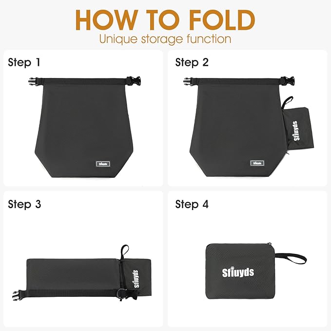 Dog Food Travel Bag,40-Cup Pet Food Storage Containers with 2PCS Collapsible Dog Travel Bowls,Waterproof Kibble Storage Container(Black, Large)