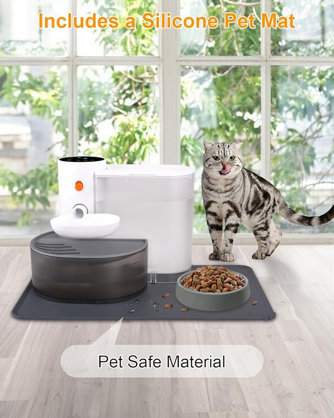GJEASE Smart Pet Water Fountain No Filter,Wireless Cat Water Fountain Cordless,Battery Operated Filterless Cat Water Fountain