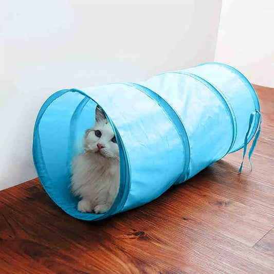 iCAGY Foldable Spiral Cat Tunnel - Indoor Toy for Small Cats, Kittens, and Rabbits - Tube for Interactive Play and Outdoor Fun - Pet Toy 20" 3 Pcs (Light Pink, Light Green, Sky Blue)