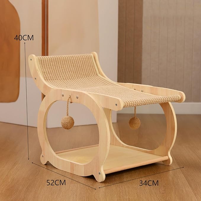 Mellowkin Cat Scratcher Couch, Double-Layer Lounger Cat Scratcher, The Claw Lounge, 2-in-1 Cats Scratch Pad and Lounger, Wear Resistant Scratching Sisal Chair for Indoor Cats (D)