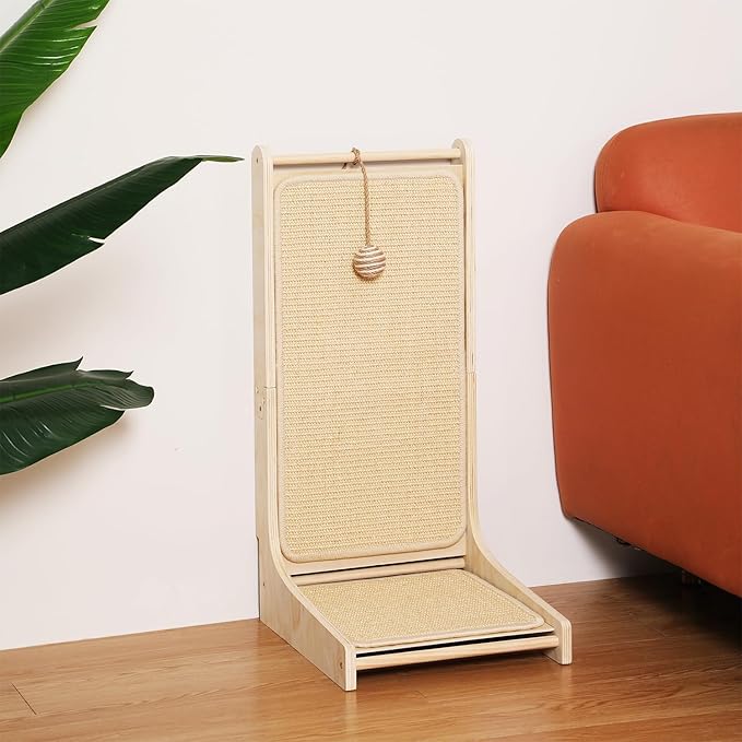 L-Shaped Sisal Cat Scratcher Pad - Indoor Cat Scratching Board & Furniture Protector