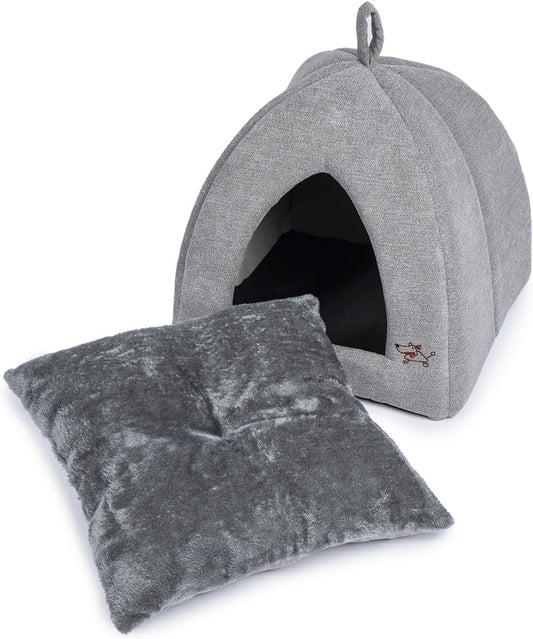 Best Pet Supplies Pet Tent-Soft Bed for Dog and Cat by - Gray, 16" x 16" x H:16"
