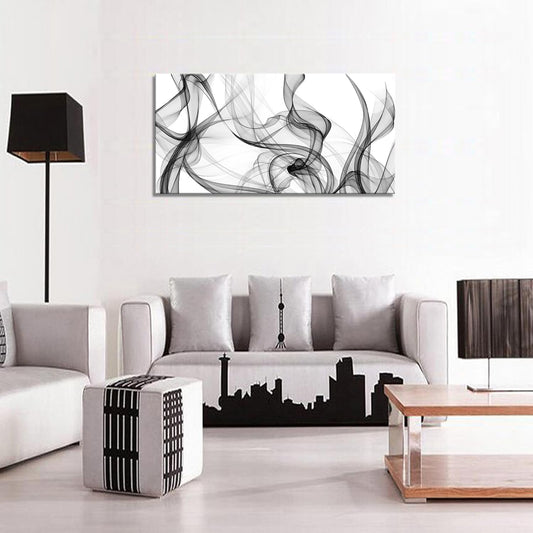 XXMWallArt FC3862 Abstract Wall Art Light Streak Black and White Abstract Line Canvas Wall Art for Living Room Bedroom Bathroom Office Wall Decor