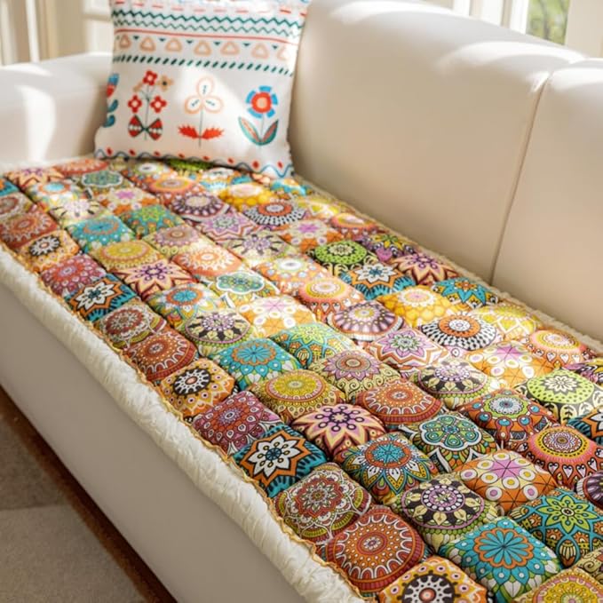 LJG Pet Friendly Sofa Cover, Funny Cat Mat, Anti-Slip Dog Bed, Washable Pet Bed Couch Cover for Large Dogs (Orange, 70x180 cm/28 * 71in)