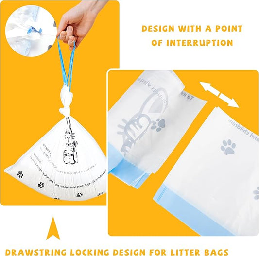 80 Count Ultra-Strong 2mil Thick Cat Litter Bags Liners, Compatible with Litter-Robot 3 and 4 Automatic Cat Litter Box Bags, Tear-free Leak-proof 24" x 29"