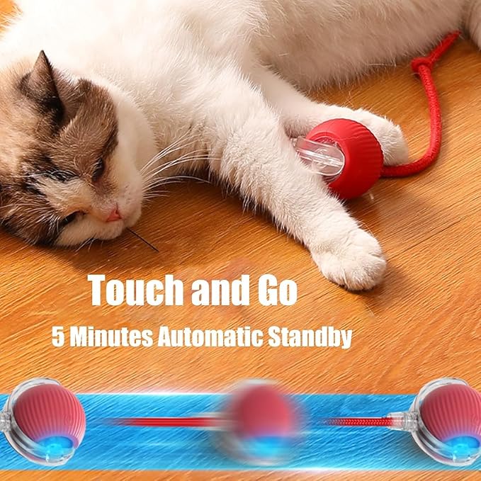 Interactive Cat Toy,Electric Dog BallToy,Cat Toys for Indoor Cats,Chewie Viral Dog Ball,Adjustable Sports Rolling Toy,Electric Rolling Ball Christmas Birthday Gift for Pets.(Blue)