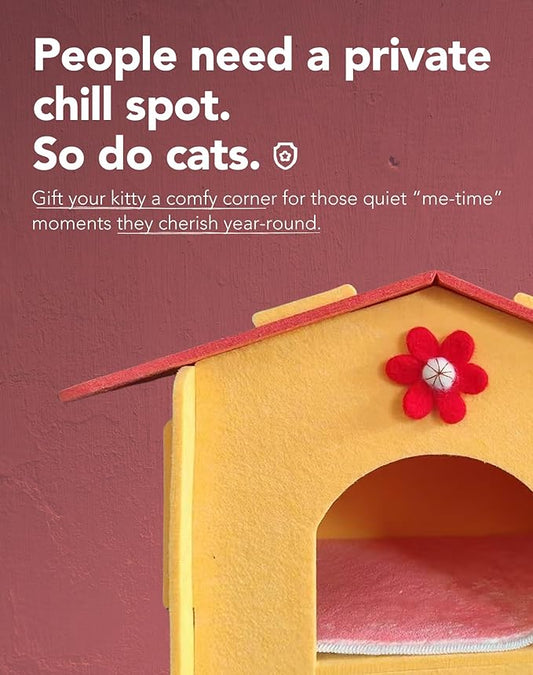 Lukamoo® Cute Cat House (Crimson Sunshine, Large)