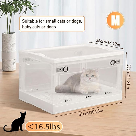 PakaLife Portable Oxygen Tank cat&Dog for pet cage,Dog&cat Inhaler,Puppy Incubator&cat Nebulizer,Built-in Ventilation for Pets up to 30lbs(Mid